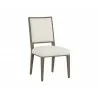 Sunpan Aurelia Dining Chair in Ash Grey and Linoso Ivory - Angled - Sunpan Aurelia Dining Chair in Ash Grey and Linoso Ivory - Angled