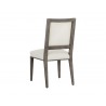 Sunpan Aurelia Dining Chair in Ash Grey and Linoso Ivory - Back Angle