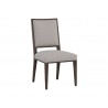 Sunpan Aurelia Dining Chair in Dark Brown and Linoso Light Grey - Angled