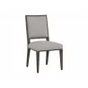 Sunpan Aurelia Dining Chair in Dark Brown and Linoso Light Grey - Angled - Sunpan Aurelia Dining Chair in Dark Brown and Linoso Light Grey - Angled