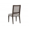 Sunpan Aurelia Dining Chair in Dark Brown and Linoso Light Grey - Back Angled