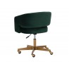 Sunpan Claren Office Chair in Deep Green Sky - Back Angle