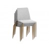 Sunpan Renee Stackable Dining Chair Belfast Heather Grey / Bravo Metal Set