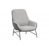 Sunpan Lucier Lounge Chair Belfast Heather Grey / Bravo Ash - Front Side Angle