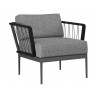 Sunpan Catania Armchair In Dark Grey And Copacabana Grey - Angled