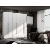 Manhattan Comfort Gramercy Modern Freestanding Wardrobe Armoire Closet in White - Manhattan Comfort Gramercy Modern Freestanding Wardrobe Armoire Closet in White