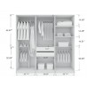 Manhattan Comfort Gramercy Modern Freestanding Wardrobe Armoire Closet in White