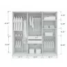 Manhattan Comfort Gramercy Modern Freestanding Wardrobe Armoire Closet in White - Manhattan Comfort Gramercy Modern Freestanding Wardrobe Armoire Closet in White