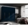 Manhattan Comfort Gramercy Modern Freestanding Wardrobe Armoire Closet in Tatiana Midnight Blue - Manhattan Comfort Gramercy Modern Freestanding Wardrobe Armoire Closet in Tatiana Midnight Blue