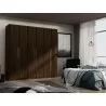 Manhattan Comfort Gramercy Modern Freestanding Wardrobe Armoire Closet in Brown - Manhattan Comfort Gramercy Modern Freestanding Wardrobe Armoire Closet in Brown