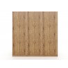 Manhattan Comfort Gramercy Modern Freestanding Wardrobe Armoire Closet in Nature and Textured Grey Back