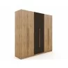 Manhattan Comfort Gramercy Modern Freestanding Wardrobe Armoire Closet in Nature and Textured Grey Side - Manhattan Comfort Gramercy Modern Freestanding Wardrobe Armoire Closet in Nature and Textured Grey Side