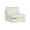 Sunpan Cascade Swivel Armless Chair in Liv Pearl - Angled