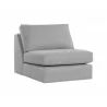 Sunpan Cascade Swivel Armless Chair in Liv Dove - Angled - Sunpan Cascade Swivel Armless Chair in Liv Dove - Angled