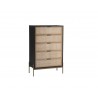 Sunpan Avida Chest in Gold and Black/Natural - Angled