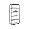 Sunpan Ambretta Bookcase - Large in Black / Smoke Grey - With Decor