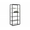 Sunpan Ambretta Bookcase - Large in Black / Smoke Grey - With Decor - Sunpan Ambretta Bookcase - Large in Black / Smoke Grey - With Decor