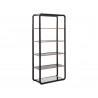 Sunpan Ambretta Bookcase - Large in Black / Smoke Grey - Angled
