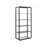 Sunpan Ambretta Bookcase - Large in Black / Smoke Grey - Angled - Sunpan Ambretta Bookcase - Large in Black / Smoke Grey - Angled
