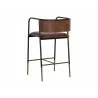 Sunpan Brenan Counter Stool in Bravo Cognac - Back Angle - Sunpan Brenan Counter Stool in Bravo Cognac - Back Angle