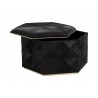 Sunpan Ashanti Storage Ottoman in Gold and Black - Top Cover Removed
