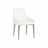 Sunpan Carlo Dining Armchair In Gold And Dillon Snow - Angled