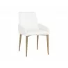 Sunpan Carlo Dining Armchair In Gold And Dillon Snow - Angled - Sunpan Carlo Dining Armchair In Gold And Dillon Snow - Angled