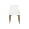 Sunpan Carlo Dining Armchair In Gold And Dillon Snow - Front