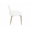 Sunpan Carlo Dining Armchair In Gold And Dillon Snow - Side - Sunpan Carlo Dining Armchair In Gold And Dillon Snow - Side