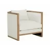 Sunpan Chloe Lounge Chair in Natural And Heather Ivory Tweed - Angled View - Sunpan Chloe Lounge Chair in Natural And Heather Ivory Tweed - Angled View