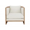 Sunpan Chloe Lounge Chair in Natural And Heather Ivory Tweed - Front