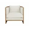Sunpan Chloe Lounge Chair in Natural And Heather Ivory Tweed - Front - Sunpan Chloe Lounge Chair in Natural And Heather Ivory Tweed - Front