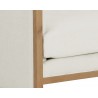 Sunpan Chloe Lounge Chair in Natural And Heather Ivory Tweed - Frame Close-up