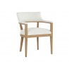 Sunpan Brylea Dining Armchair - Natural - Heather Ivory Tweed - Angled