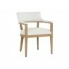 Sunpan Brylea Dining Armchair - Natural - Heather Ivory Tweed - Angled - Sunpan Brylea Dining Armchair - Natural - Heather Ivory Tweed - Angled