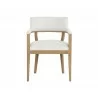 Sunpan Brylea Dining Armchair - Natural - Heather Ivory Tweed - Front - Sunpan Brylea Dining Armchair - Natural - Heather Ivory Tweed - Front