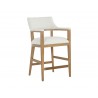 Sunpan Brylea Counter Stool in Natural and Heather Ivory Tweed - Angled