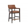 Sunpan Brylea Counter Stool in Brown And Shalimar Tobacco Leather - Angle