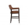 Sunpan Brylea Counter Stool in Brown And Shalimar Tobacco Leather - Side 