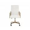 Sunpan Collin Office Chair In Natural And Heather Ivory Tweed - Front - Sunpan Collin Office Chair In Natural And Heather Ivory Tweed - Front