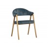Sunpan Burgos Dining Armchair in Nono Petrol - Angled View