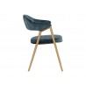 Sunpan Burgos Dining Armchair in Nono Petrol - Side Angle