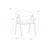 Sunpan Burgos Dining Armchair in Nono Petrol - Dimensions