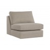 Sunpan Cascade Swivel Armless Chair in Liv Wicker - Angled