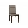 Cashel Dining Chair In Alpine Grey Leather - Angled View - Cashel Dining Chair In Alpine Grey Leather - Angled View