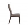 Cashel Dining Chair In Alpine Grey Leather - Side View