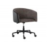 Sunpan Asher Office Chair in Sparrow Grey and Napa Black - Angled