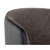 Sunpan Asher Office Chair in Sparrow Grey and Napa Black - Seat Back Close-up