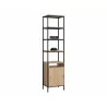 Sunpan Ambrose Modular Bookcase in Rustic Oak And Black - Small Front Angle - Sunpan Ambrose Modular Bookcase in Rustic Oak And Black - Small Front Angle