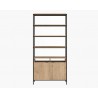 Ambrose Modular Bookcase in Rustic Oak And Black - Large - Front